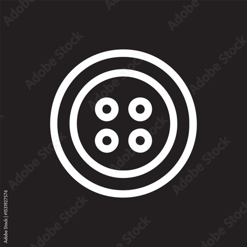 Classic Round Button Icon Design Simplicity and Elegance in Sewing Art