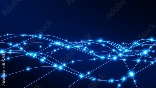 High-Tech Fiber Optic Network Background - Digital Data Connection, Global Communication & Internet Technology Abstract
