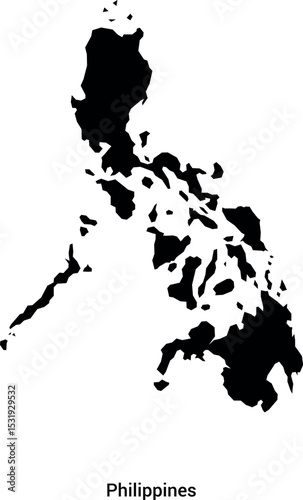 philippines sillouette map vector isloated on a white background