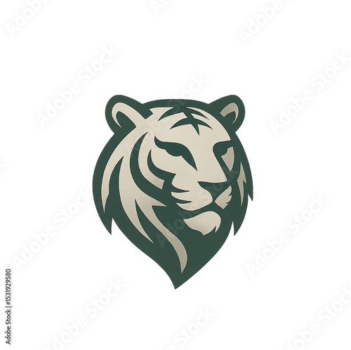 Black vector illustration of a wild tiger head with bear elements for a fierce animal tattoo design