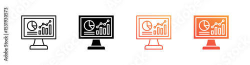 Data Analytics Multiple Style Icon Set 