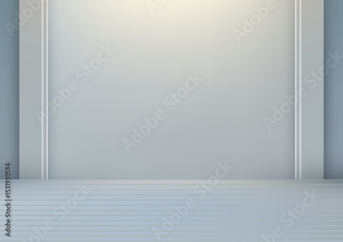 minimalist empty room light grey smooth wall modern clean space simple interior design neutral background