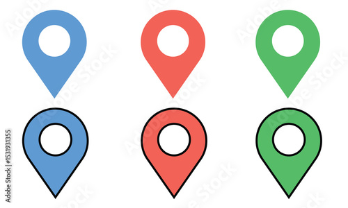 Navigation pin or map pin set different color