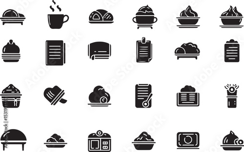 set of icons for web design, Diverse Restaurant and Food Service Symbols - Culinary Icons

