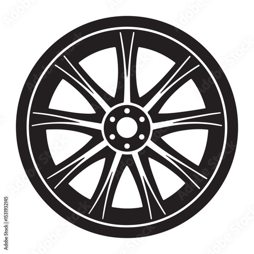 vector wheel of a car icon silhouette vector illustration