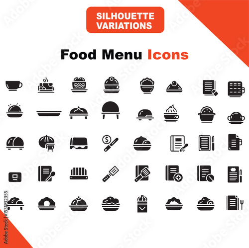 Breakfast, Lunch, Dinner Icons - Meal Service Symbols, Diverse Restaurant and Food Service Symbols - Culinary Icons