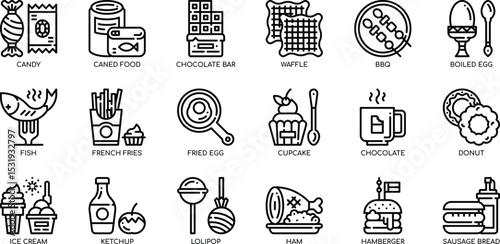 Delicious Food and Drink Icons A Comprehensive Collection of 443.eps Vector Graphics for Culinary Designs