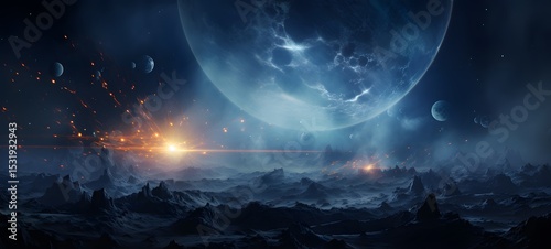 Galaxy Version of fairy fire world, ai generative photo