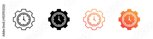 Time Setting Multiple Style Icon Set 