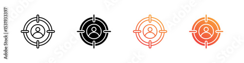 Target Customer Multiple Style Icon Set 