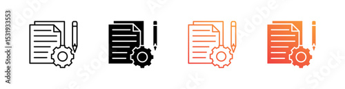 Project Document Multiple Style Icon Set 