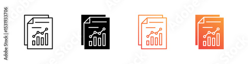 Analytics Multiple Style Icon Set 