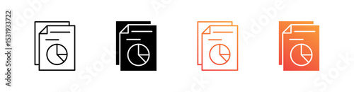 Report Multiple Style Icon Set 