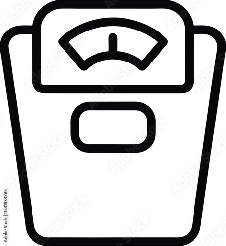 Weight Scale Outline vector illustration on white background