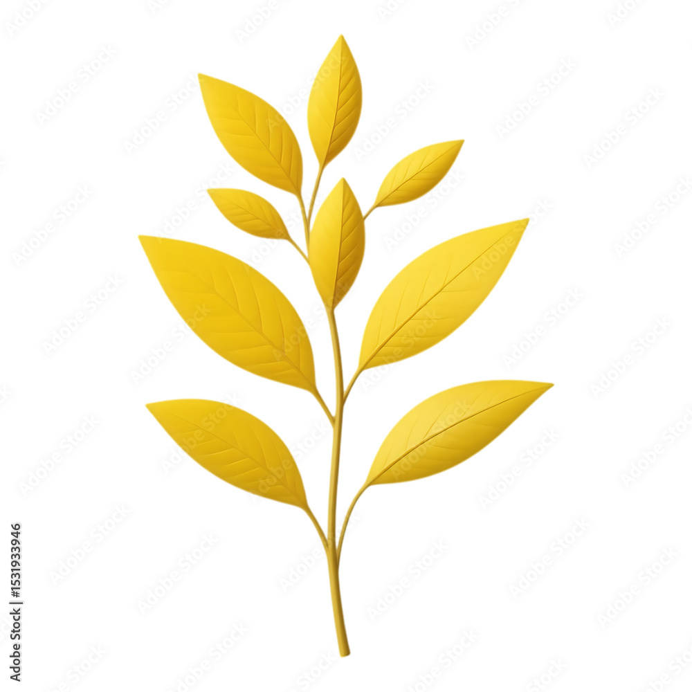 Golden Branch with Leaves Golden Branch with Leaves