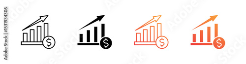 Business Growth Multiple Style Icon Set 