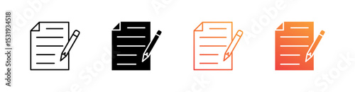 Note Multiple Style Icon Set 
