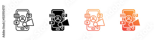 Marketing Multiple Style Icon Set 