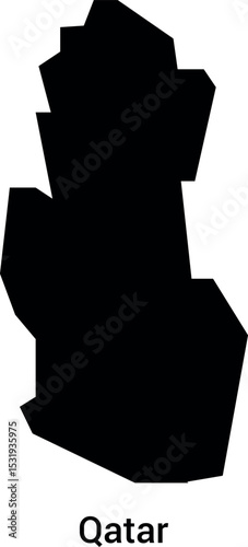 qatar sillouette map vector isloated on a white background