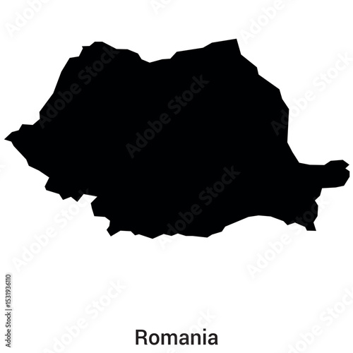 romania sillouette map vector isloated on a white background