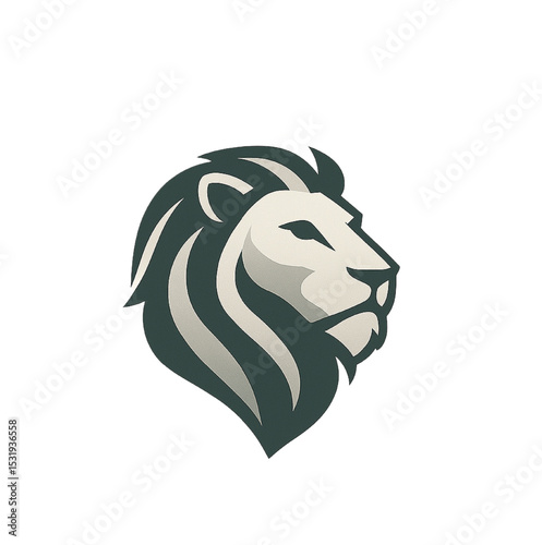 Black tribal lion head silhouette vector illustration for wild animal tattoo design