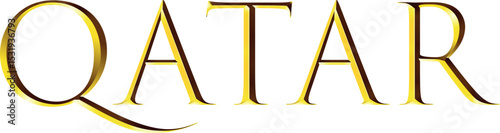 Elegant Gold "Qatar" Text Logo