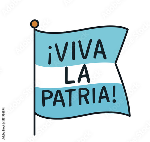 Argentina independence day vector icon illustration with flag design  