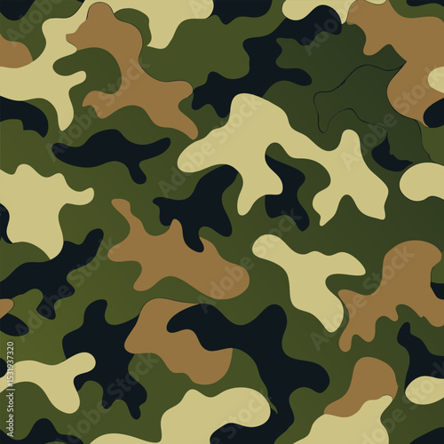 Camouflage Pattern. Military Green Texture Background