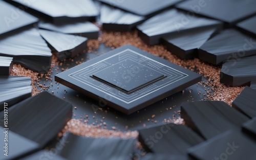 Modern microchip technology abstract background
