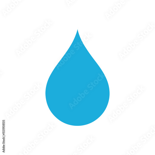 Light Blue Water Drop on White Background for Hydration Concepts
