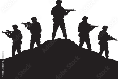 Soldier Art Silhouettes veterans Collection white color background