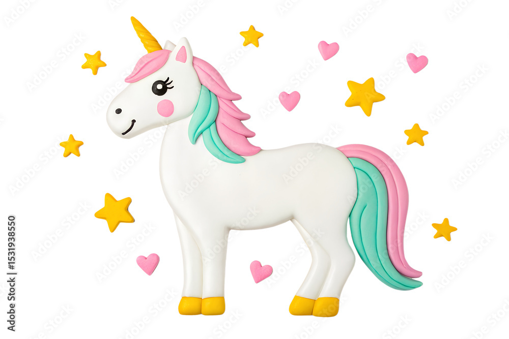 Fototapeta premium Adorable Pastel Unicorn Cake Decoration Whimsical Design for Parties and Celebrations