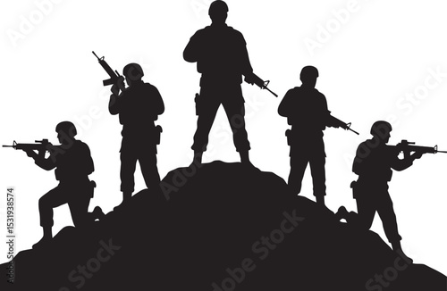 Soldier Art Silhouettes veterans Collection white color background