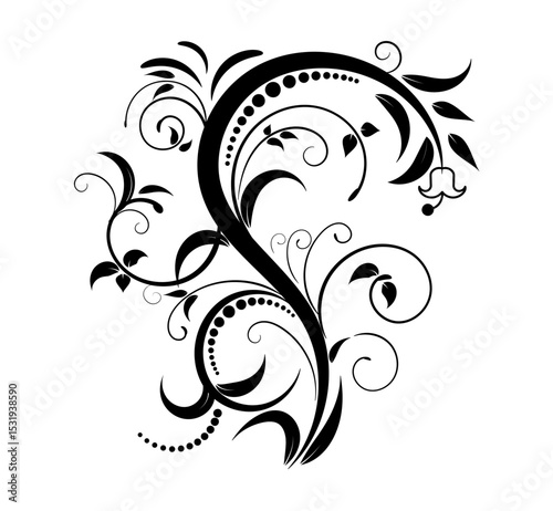 Floral elements design, luxury ornamental graphic element border.