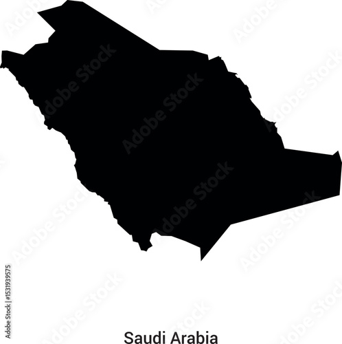 saudi arabia sillouette map vector isloated on a white background