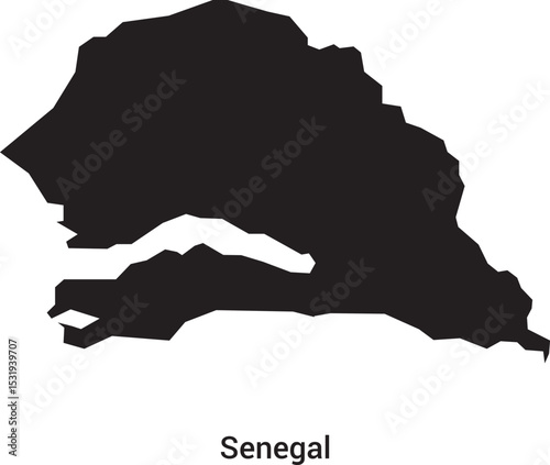 senegal sillouette vector isloated on a white background