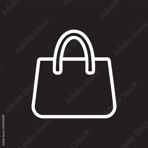 Elegant shopping bag icon for retail therapy and online store imagery