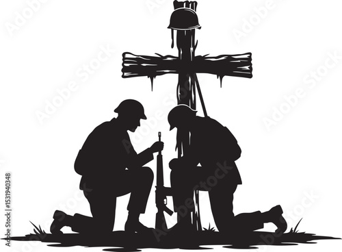 Soldier Art Silhouettes veterans Collection white color background