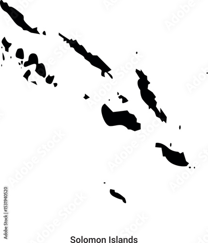 solomon islands sillouette map vector isloated on a white background