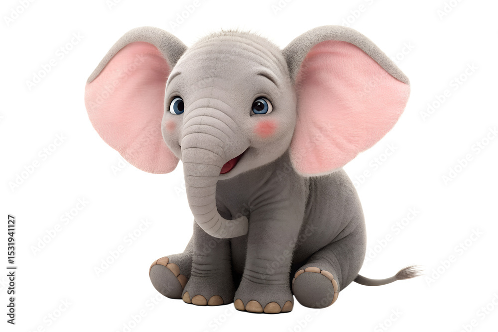 Obraz premium Adorable Baby Elephant Plush Toy - Cute Animal Gift