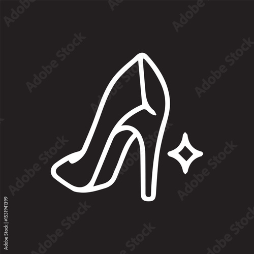 Elegant Stiletto Heel Outline A Fashionable Icon of Feminine Style