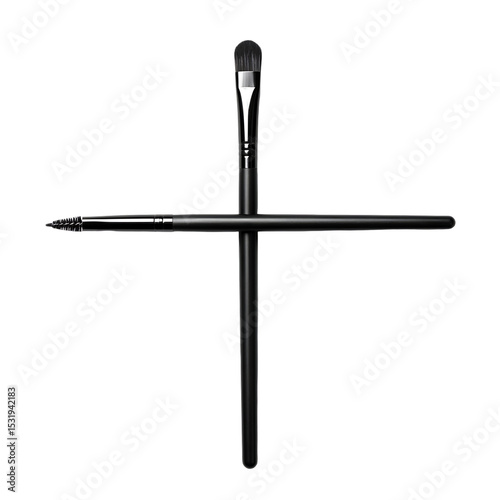 Elegant Cross Design: Minimalist Black Ink Pen & Dip Pen Composition photo