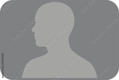 Simple gray profile placeholder icon for user account or avatar