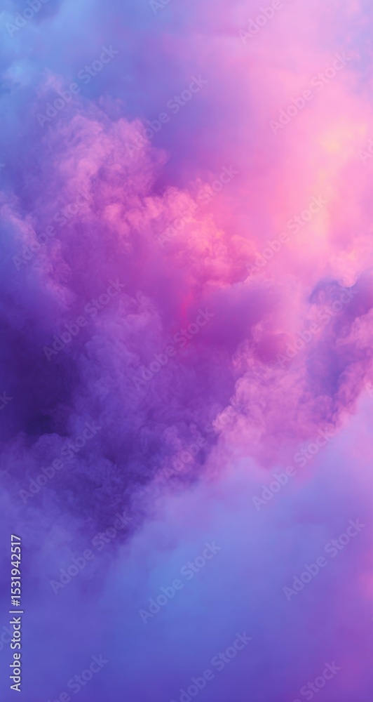 Fototapeta premium Vibrant clouds in shades of pink and purple