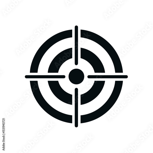 Black target symbol in a minimalist design  