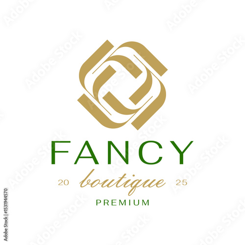 F letter logo. Elegant fancy initial monogram logo template