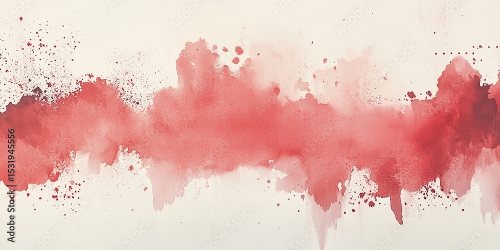 Obraz premium subtle red and white watercolor painting with halftone patterns, evoking a sense of creativity, Generative AI