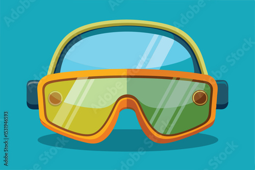Retro Poolside Paradise A Top-Down View of a Vintage Swimming Pool Illustration