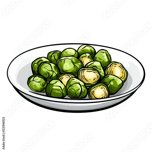 Wallpaper Mural Cartoon bowl of Brussels sprouts isolated on transparent background Torontodigital.ca