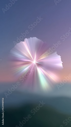 Pastel Light Rays Rising From Bottom in Abstract Background